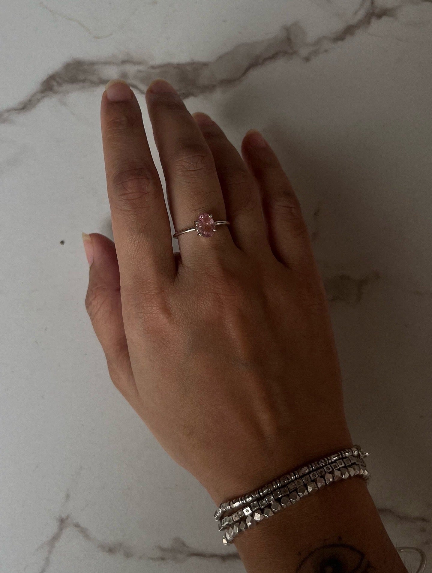 Artisan silver cylinder and square beads bracelet