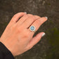 925 Sterling Silver Labradorite Round Boho Ring