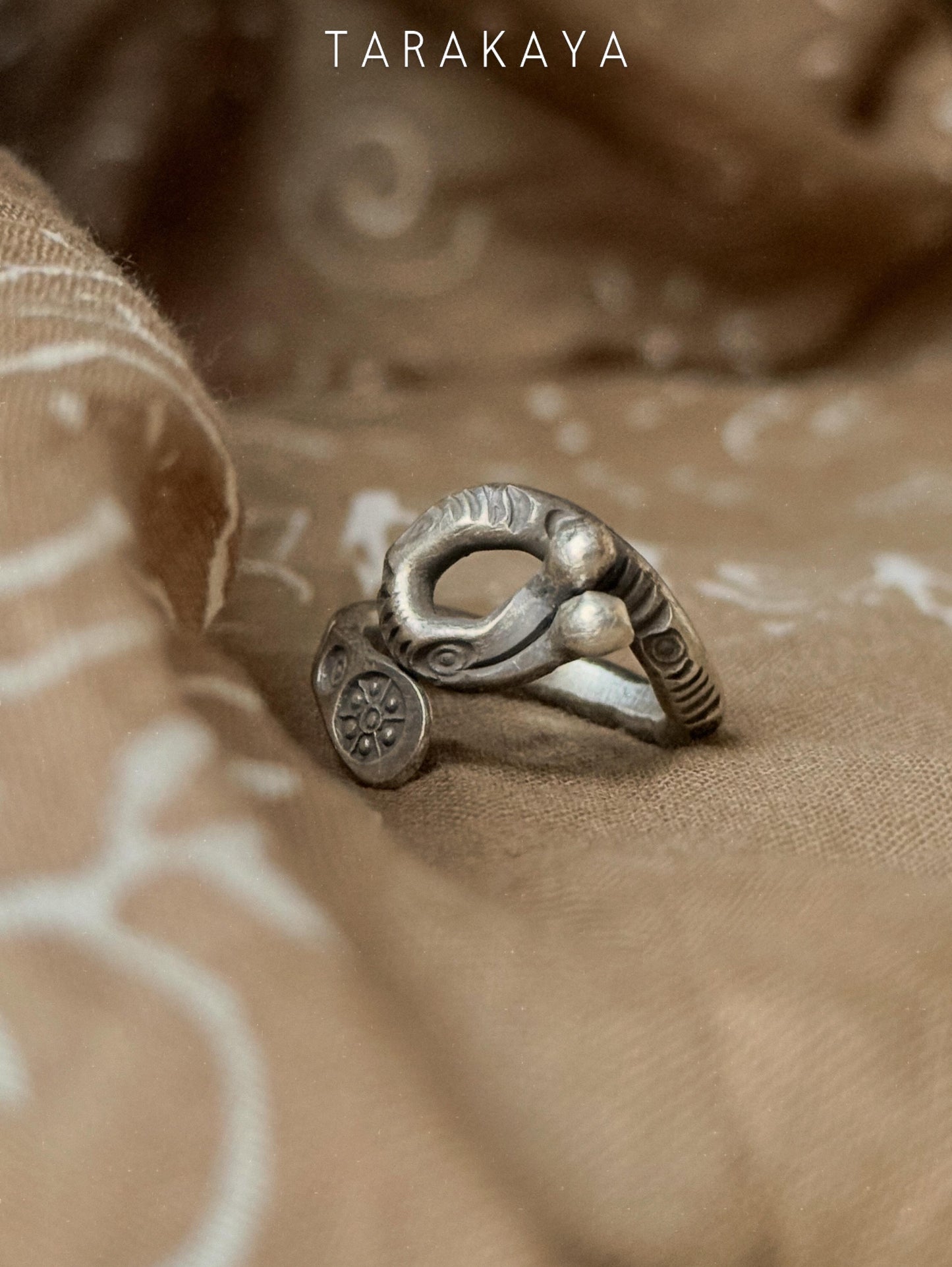925 Sterling Silver Bohemian Hill Tribe Terra Handcrafted Adjustable Ring
