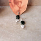 925 Sterling Silver Green Aventurine, Howlite & Clear Quartz Earrings
