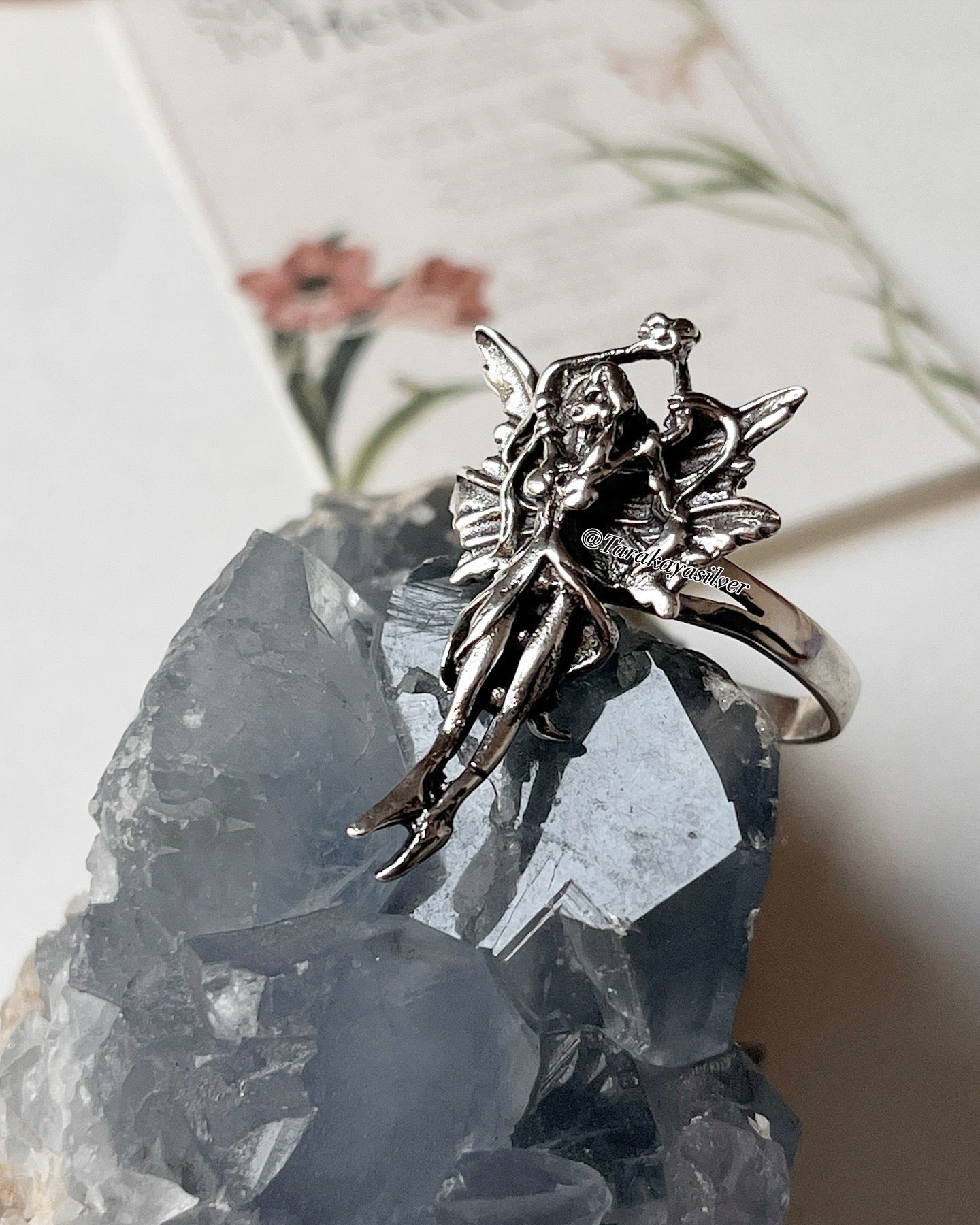 Mystical Angel Adjustable 925 Sterling Silver Ring
