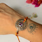 925 Sterling Silver Gemstone Mandala Rakhi - Reusable as Pendant Handcrafted Rakhi