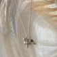 925 Sterling Silver Peridot, Amethyst Crystal Charms, Silver Dragonfly  & Ball Charm Dainty Chain Necklace