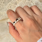 Natural Crystal Stretchy Fresh Water Pearl & Black Spinel Pearl Rings
