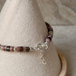 925 Sterling Silver Rhodonite Flat Tube Crystal Silver Balls Bracelet