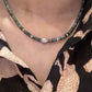 925 Sterling Silver African Turquoise Flat Tube Crystal Spiral Charm With Silver Balls Necklace