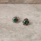 925 Sterling Silver South Screw Green Cz Flower Studs