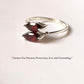 Elegant double garnet marquise stone ring in silver