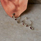 925 Sterling Silver Garnet Half Hoops Earrings