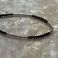 Black Spinel & Silver Balls Handcrafted Stackable Sterling Silver 925 Bracelet