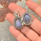 925 Sterling Silver Purple Geode Shiney Wire Wrap Gothic Handcrafted Hook Earrings