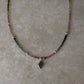Multi Tourmaline 2mm Tribal Rawa Charm & Silver Balls 925 Sterling Silver Necklace