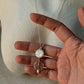 925 Sterling Silver Mother of Pearl Full Moon Face Spiral Carved, Clear Quartz Moon Handcrafted Necklace