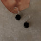 Black Onyx Vintage Cushion Cut 925 Sterling Silver Earrings