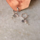 925 Sterling Silver Rose Quartz, Rose Beads & Pearl Italian Hoops