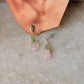 925 Sterling Silver Rose Quartz Tumble Flower & Peridot Studs Earrings