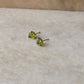 925 Sterling Silver Peridot Raw Uncut Prong Setting Studs Earrings