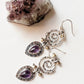 Elegant amethyst spiral fusion earrings in handcrafted 925 silver  