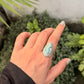 925 Sterling Silver Blue Agate Pear Boho Ring