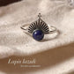 Lapis Lazuli Fan Boho Silver Ring with Unique Design