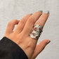 925 Sterling Silver Pink Tourmaline Raw Uncut Textured Rustic Handcrafted Ring