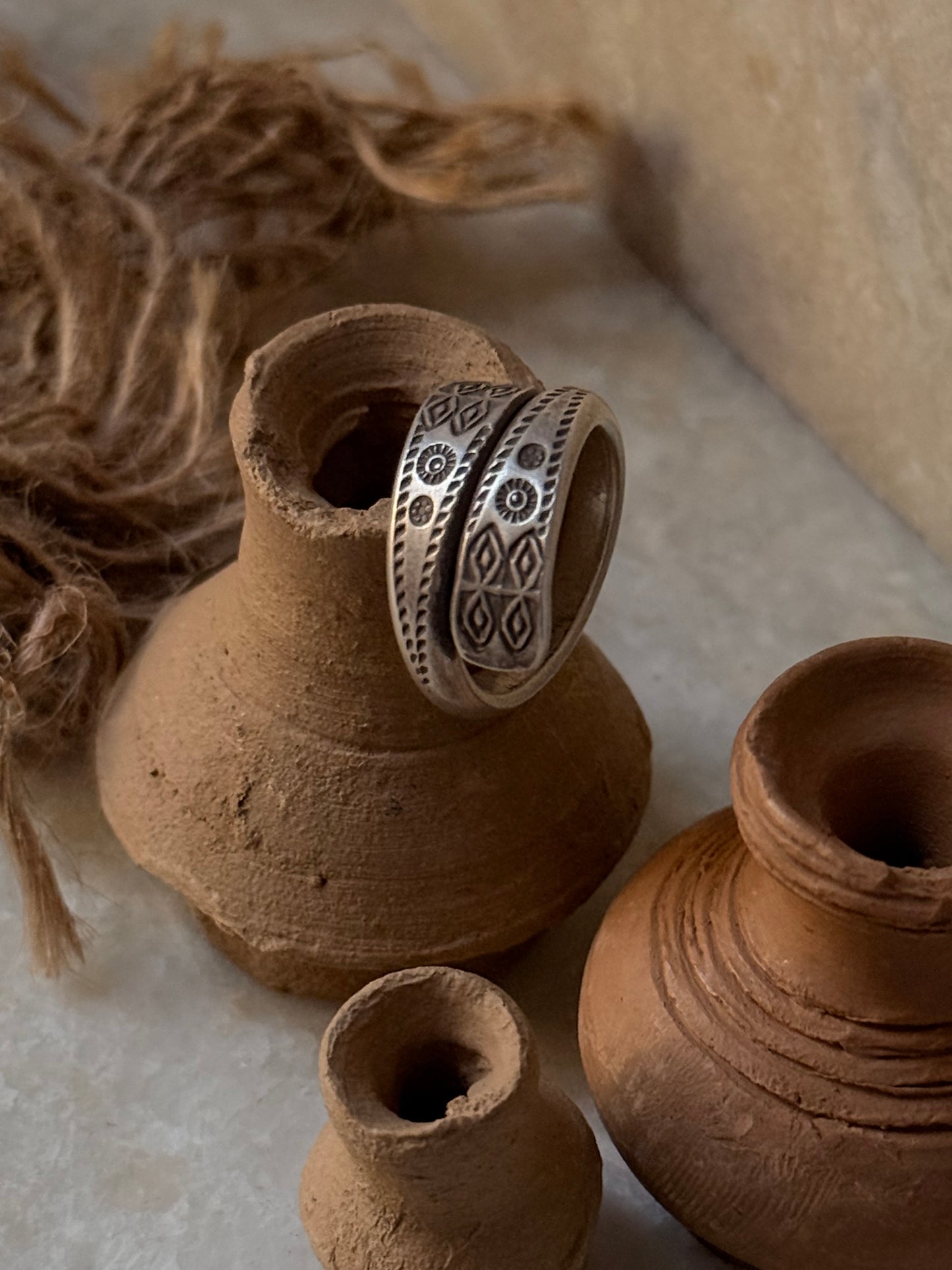 925 Sterling Silver Bohemian Hill Tribe Handcrafted Adjustable Ring