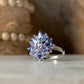 925 Sterling Silver Natural Tanzanite Faceted Big Flower Statement Ring