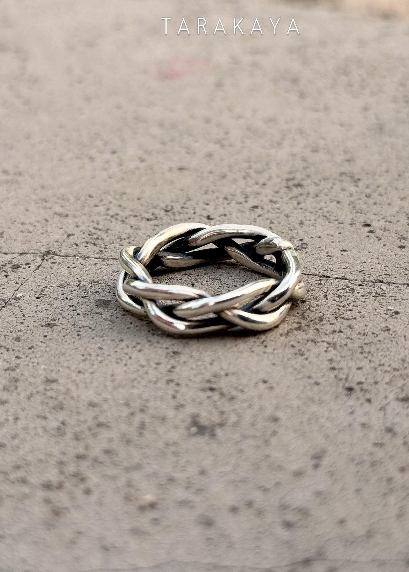 Chunky Twist Braided Adjustable Handcrafted 925 Sterling Silver Unisex Ring
