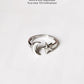 925 Sterling Silver Star Moon Adjustable Ring