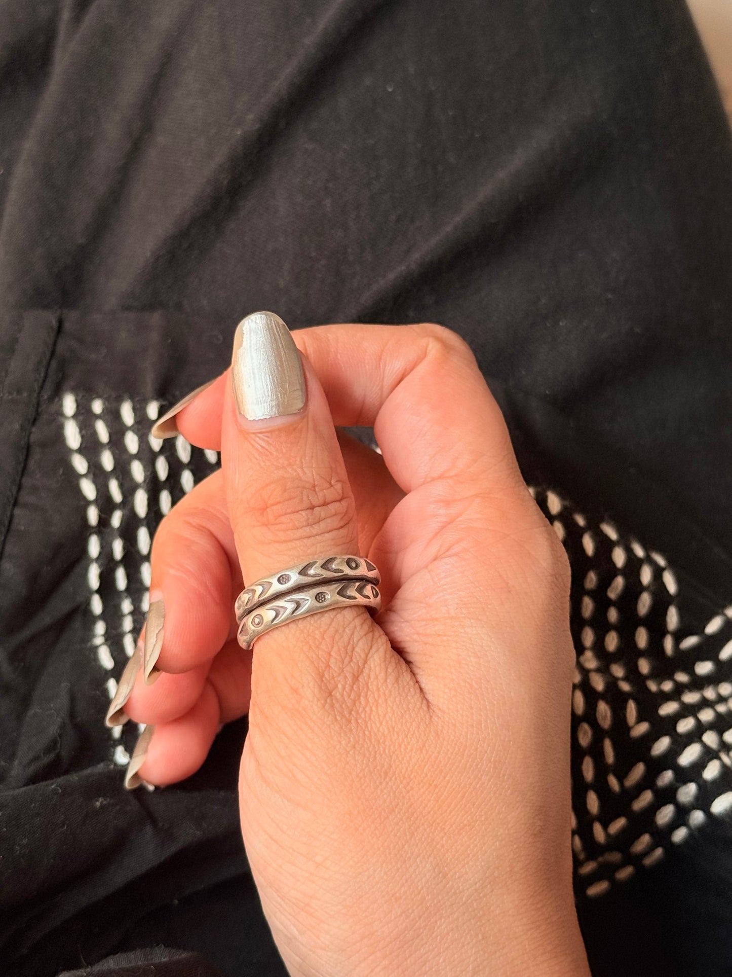 925 Sterling Silver Bohemian Hill Tribe Handcrafted Adjustable Ring