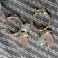 925 Sterling Silver Rose Quartz Moon, Aquamarine Star and Fresh Water Pearl Handcrafted Hoops