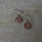 Rose Quartz Cushion Cut Halo Cz  925 Sterling Silver Earrings