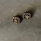 Elegant 925 Sterling Silver Gold Plated Antique Polki Square Stud Earrings