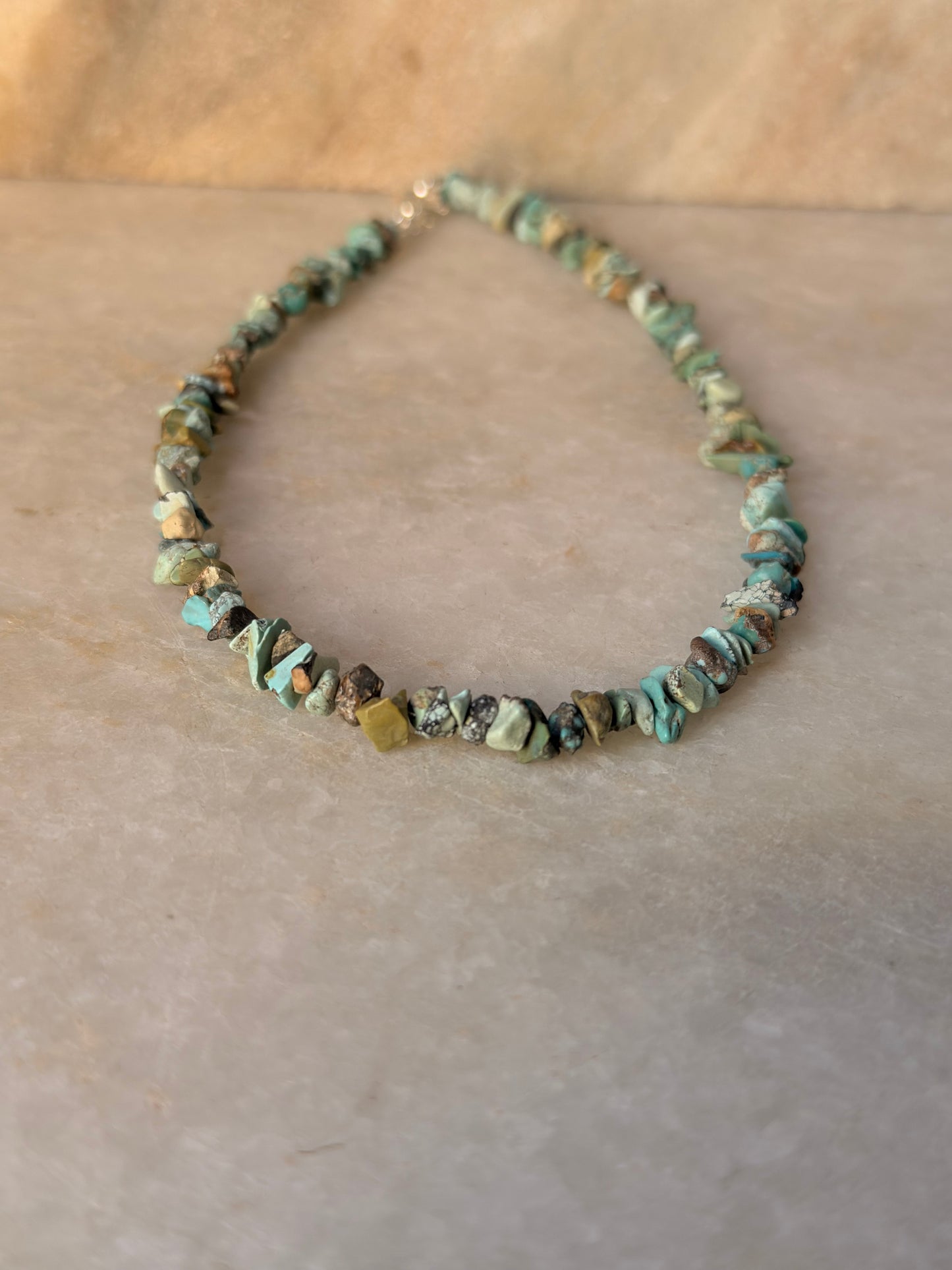 925 Sterling Silver Turquoise Crystal Necklace