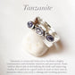 Tanzanite cross band sterling silver ring