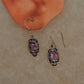 Oval amethyst boho rawa hook earrings in sterling silver