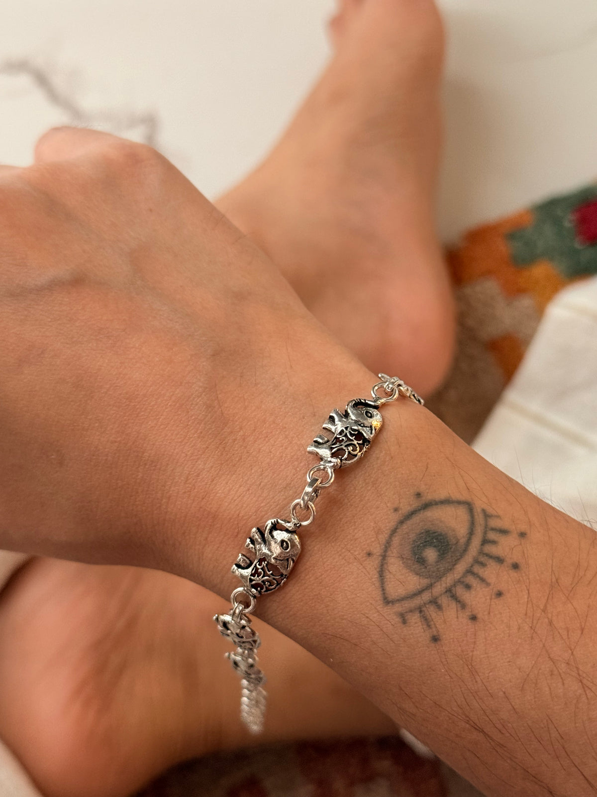 925 Sterling Silver Elephant Bracelet