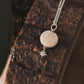 925 Sterling Silver Mother of Pearl Full Moon Face Carved White Topaz North Star Cable Dot Handcrafted Necklace