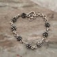 925 Sterling Silver Antique Style Small Flower Bracelet