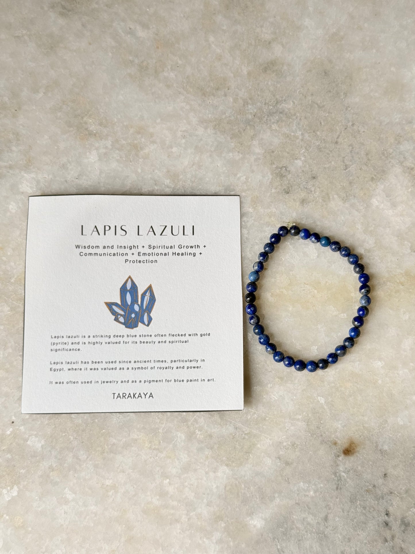 Natural Crystal Lapis Lazuli Bracelet 4MM
