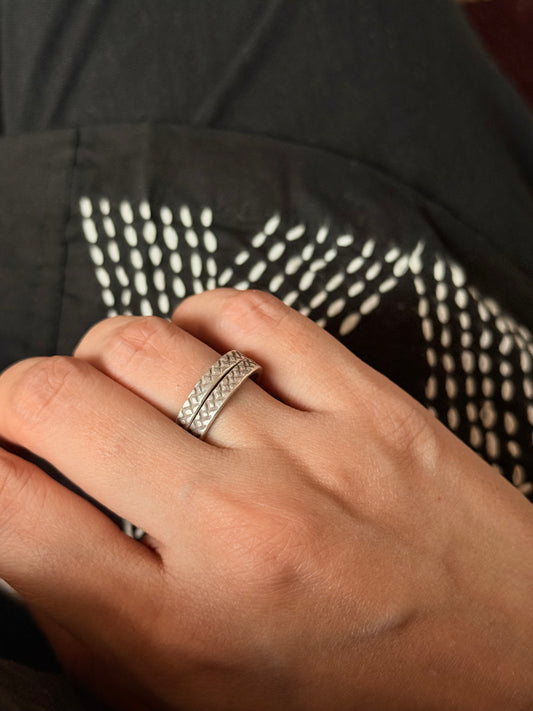 925 Sterling Silver Bohemian Hill Tribe Handcrafted Adjustable Ring