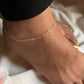 Modern hearts linked anklet in sterling silver