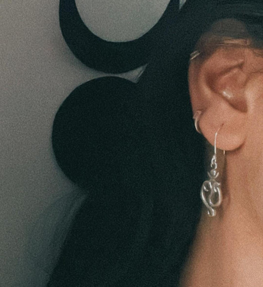 Spiritual Om Aum Earrings in Sterling Silver