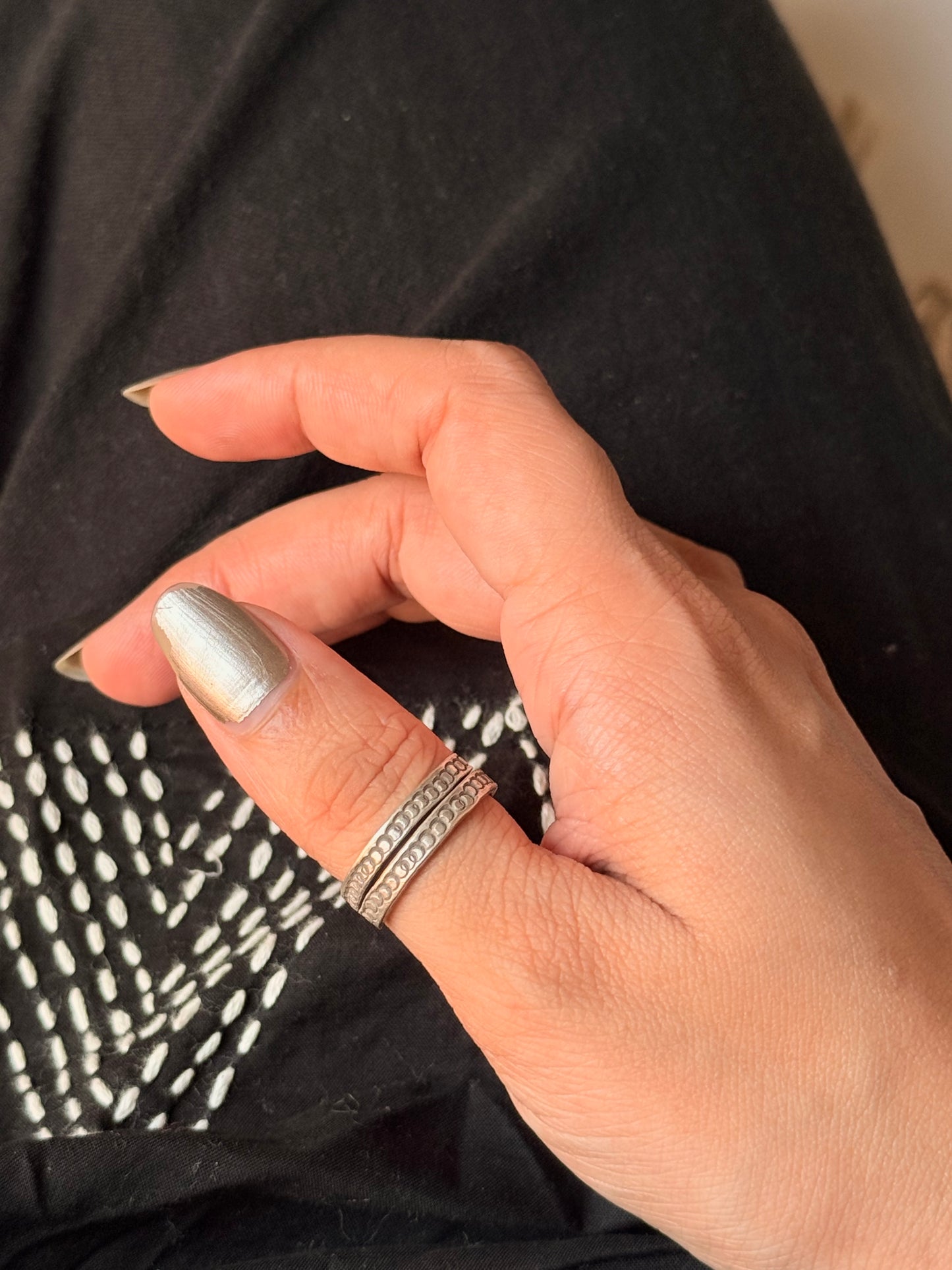 925 Sterling Silver Bohemian Hill Tribe Handcrafted Adjustable Ring