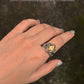 925 Sterling Silver Treated Citrine Marquise Vintage Crown Ring