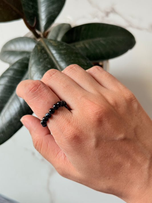 Natural Crystal Sulemani Hakik - Evil Eye 4MM Stretchy Rings