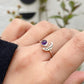 Elegant Amethyst Crescent Moon Silver Ring