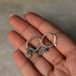 925 Sterling Silver Hill Tribe Handcrafted Coin Charm ,Rawa Tribal Charm & Blue Beads With Chain ~Removal Italian Hoops