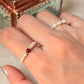 Natural Crystal Stretchy Shiny Basra Pearl & Garnet Silver Ball Rings