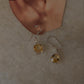 925 Sterling Silver Citrine Square Cut Hanging Earrings